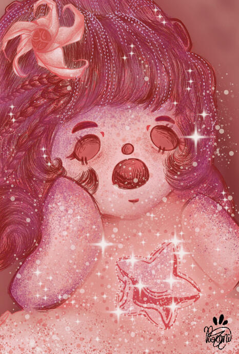 Red Moon Flower Doll
